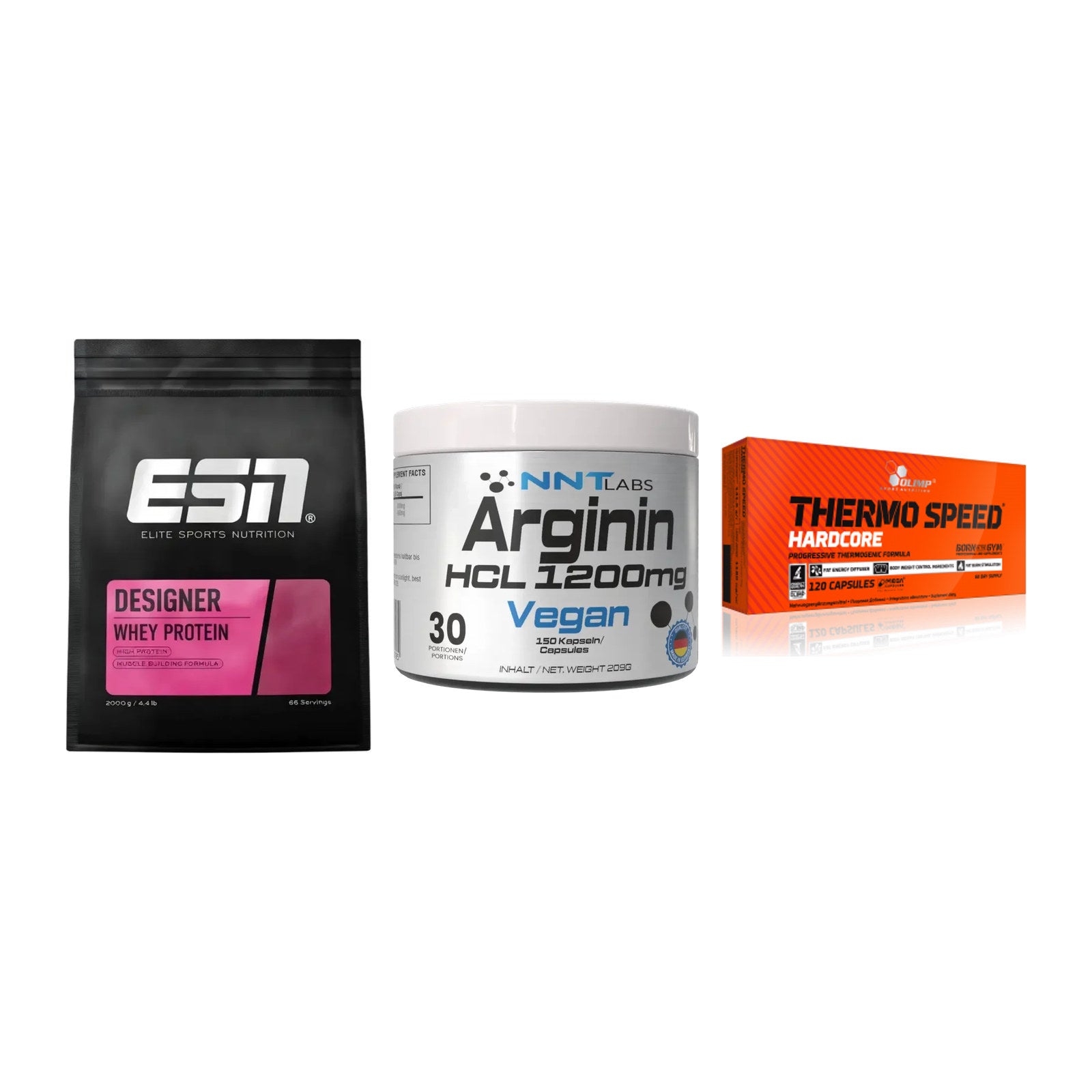 Definitionsphase-Set: ESN Designer + NNT Arginin + Olimp Thermo – alle enthaltenen Artikel