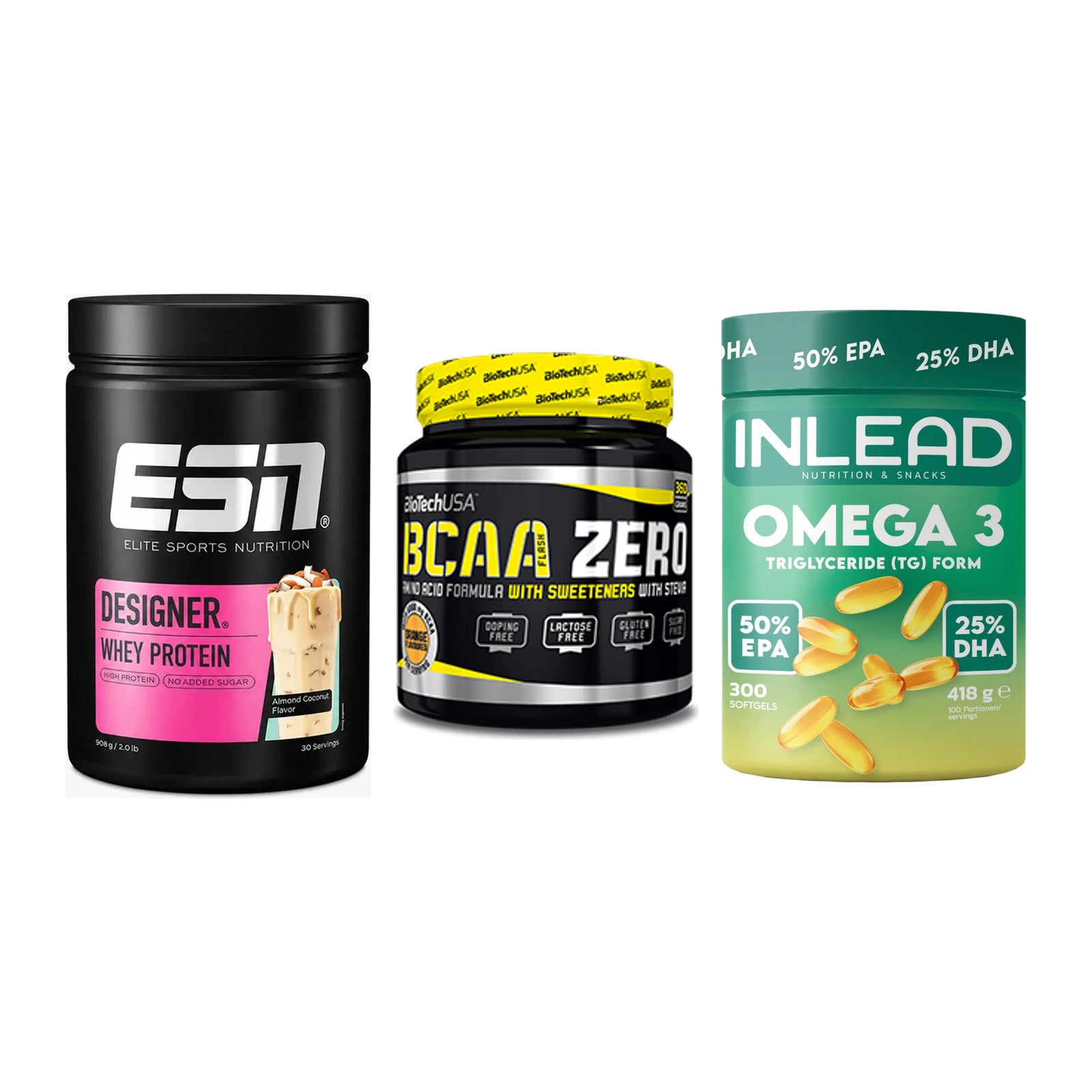Definitionsphase-Set: ESN Designer + BioTech BCAA + INLEAD Omega-3 – alle enthaltenen Artikel
