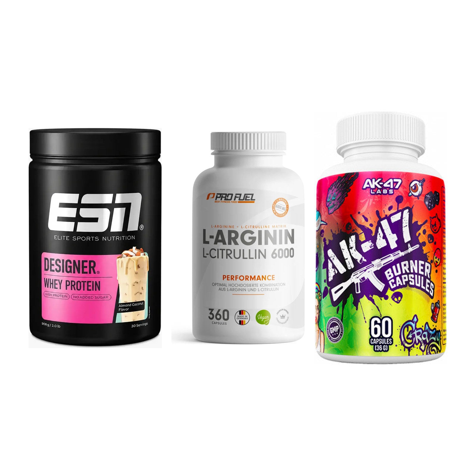 Definitionsphase-Set: ESN Designer + ProFuel L-Argi + AK47 Labs – alle enthaltenen Artikel