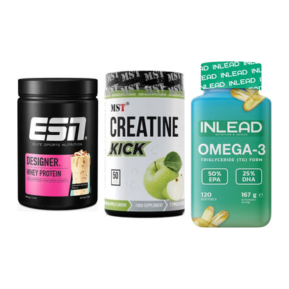 Definitionsphase-Set: ESN Designer + MST Creatine + INLEAD Omega-3 – alle enthaltenen Artikel