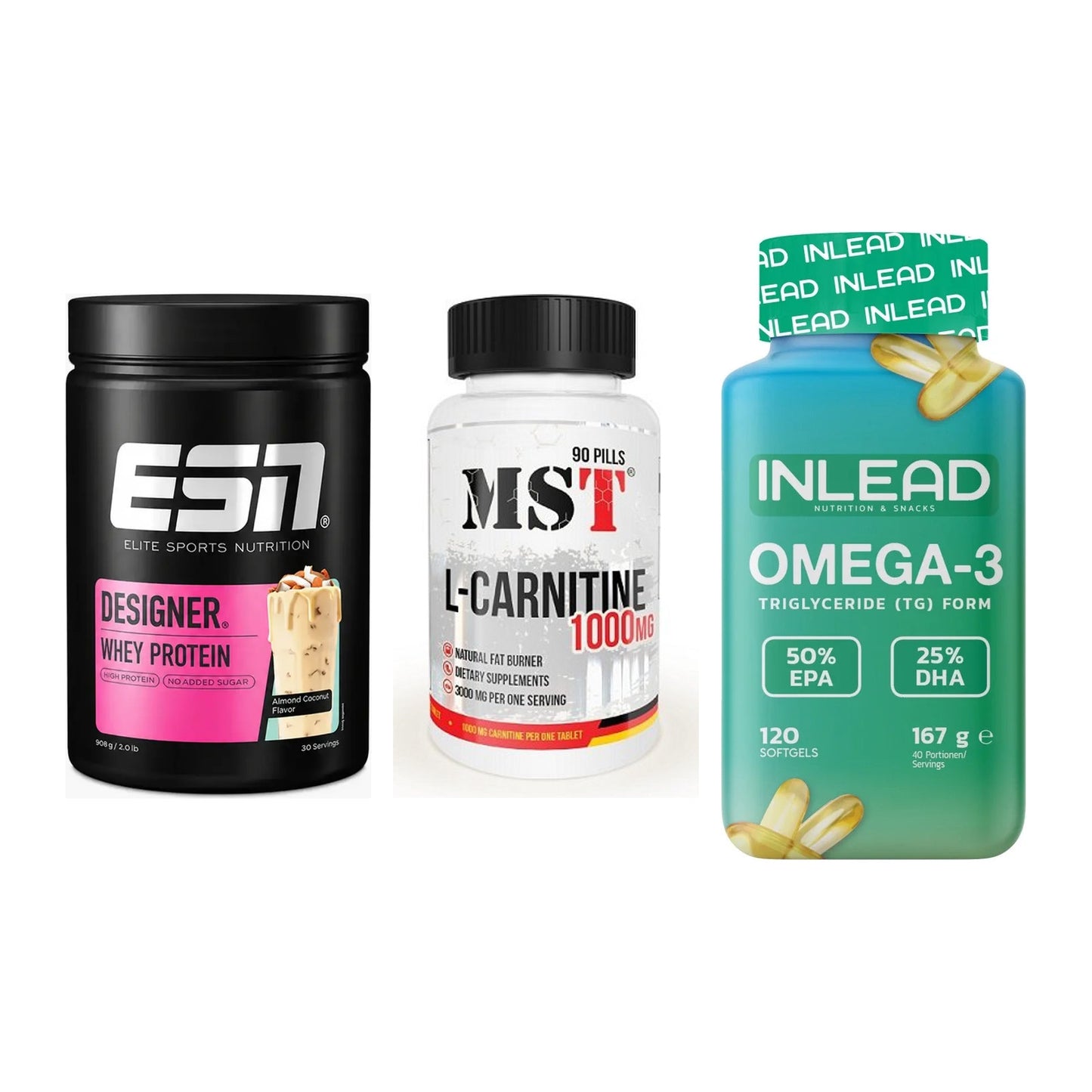 Definitionsphase-Set: ESN Designer + MST L-Carnitin + INLEAD Omega-3 – alle enthaltenen Artikel