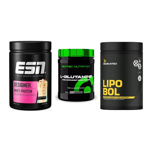 Definitionsphase-Set: ESN Designer + Scitec L-Gluta + Dedicated – alle enthaltenen Artikel