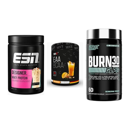 Definitionsphase-Set: ESN Designer + MST EAA & BCAA + Nutrex Burn 30 – alle enthaltenen Artikel