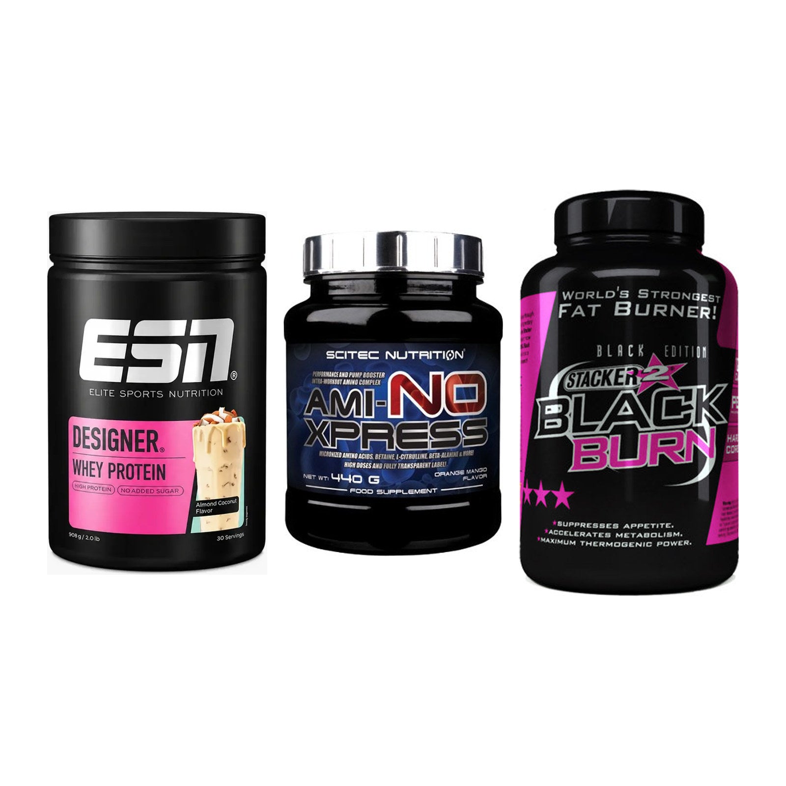 Definitionsphase-Set: ESN Designer + Scitec Ami-NO + Stacker2 Black – alle enthaltenen Artikel
