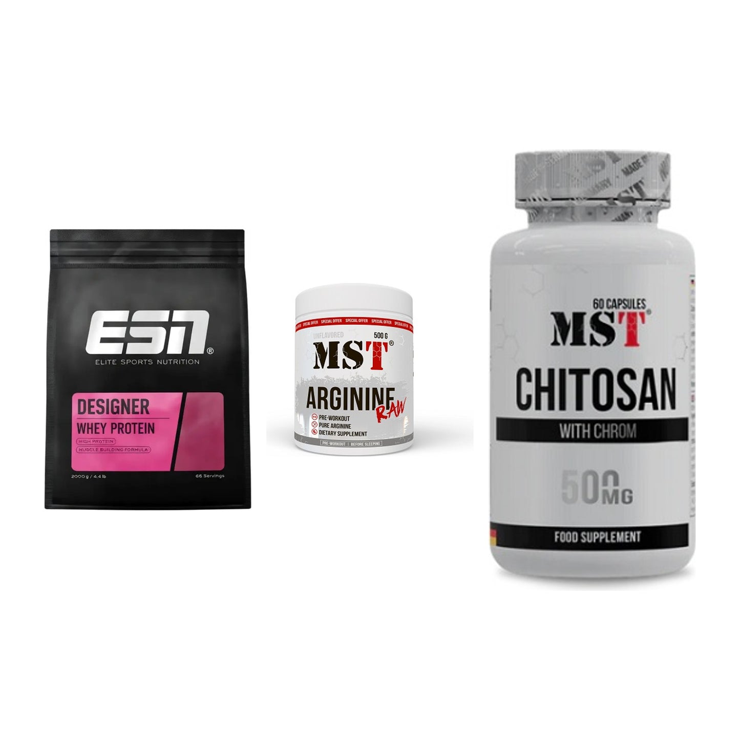 Definitionsphase-Set: ESN Designer + MST Arginine + MST Chitosan – alle enthaltenen Artikel