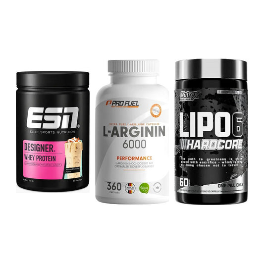 Definitionsphase-Set: ESN Designer + ProFuel L-Argi + Nutrex Lipo 6 – alle enthaltenen Artikel