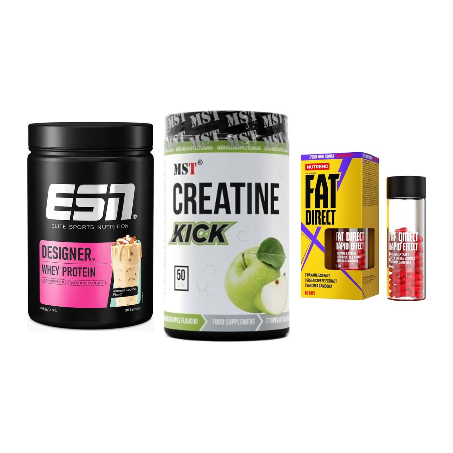Definitionsphase-Set: ESN Designer + MST Creatine + Nutrend Fat – alle enthaltenen Artikel