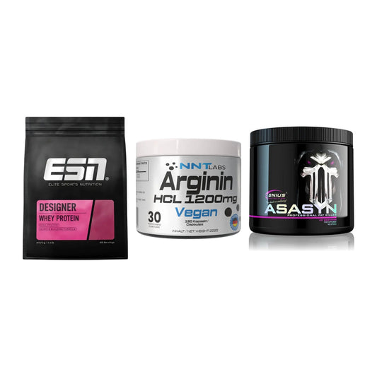 Definitionsphase-Set: ESN Designer + NNT Arginin + Genius Nutriti – alle enthaltenen Artikel
