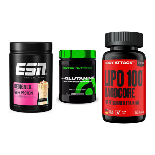 Definitionsphase-Set: ESN Designer + Scitec L-Gluta + Body Attack – alle enthaltenen Artikel