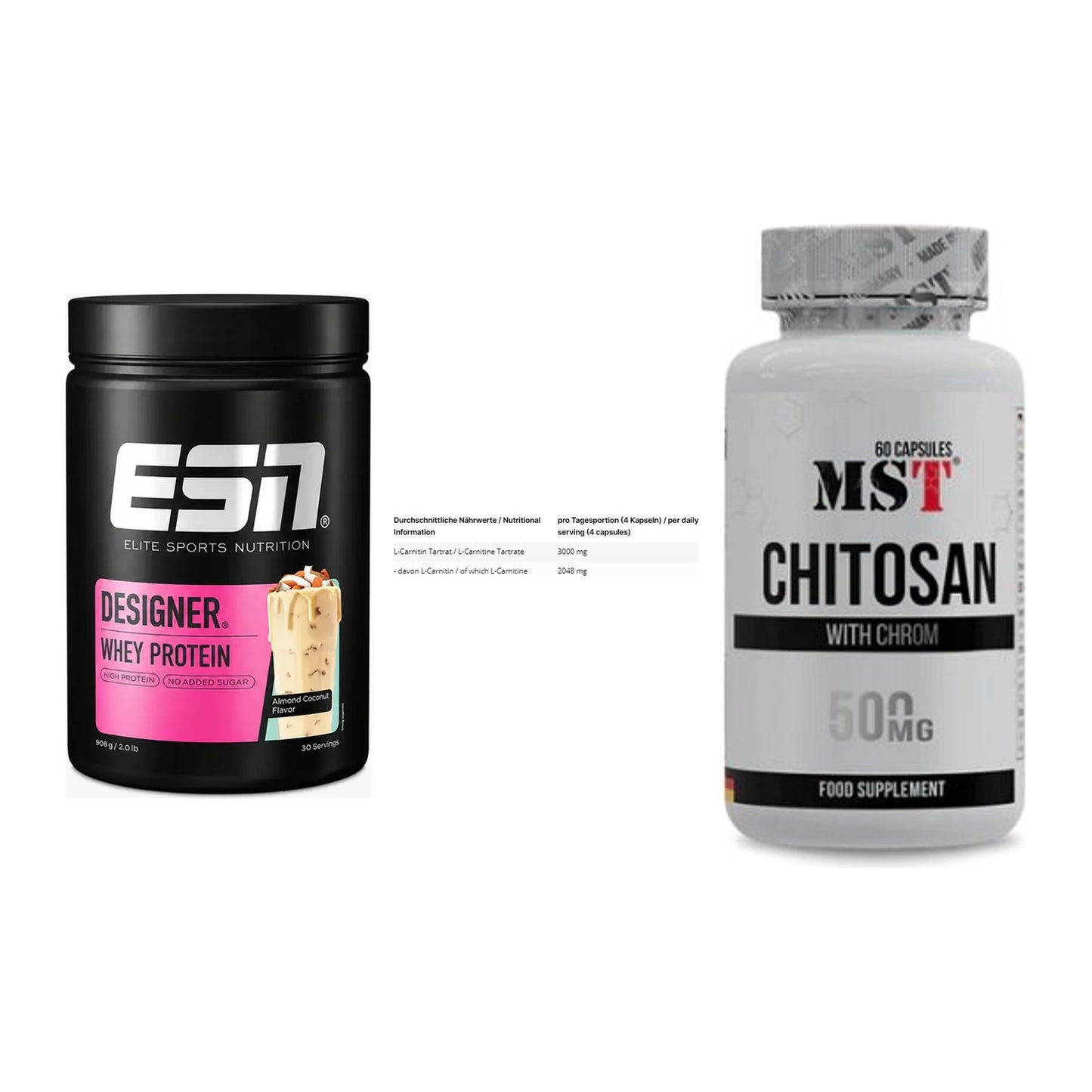 Definitionsphase-Set: ESN Designer + INLEAD L-Carni + MST Chitosan – alle enthaltenen Artikel