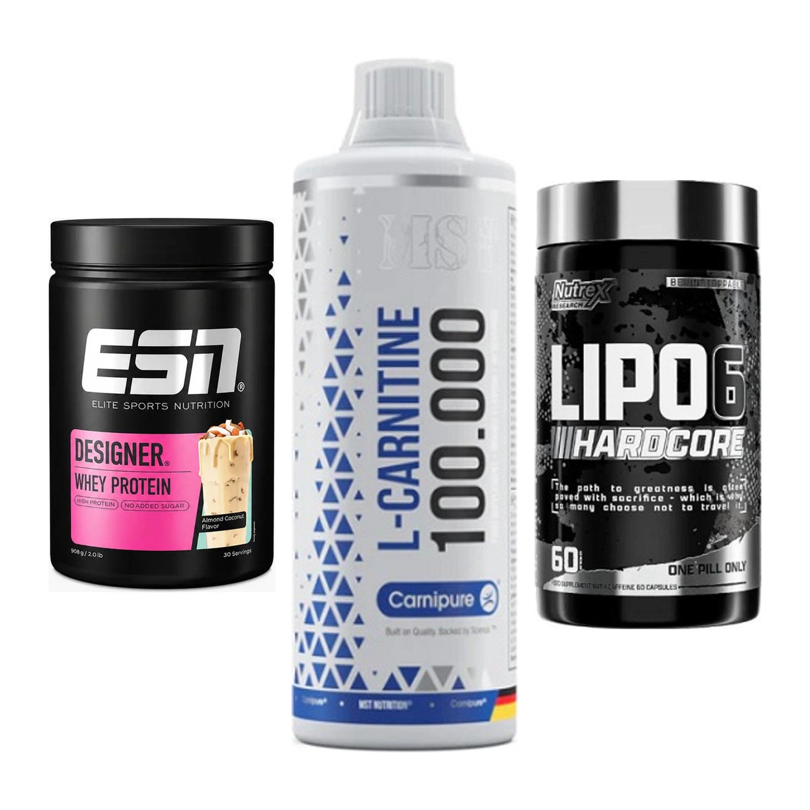 Definitionsphase-Set: ESN Designer + MST L-Carnitin + Nutrex Lipo 6 – alle enthaltenen Artikel