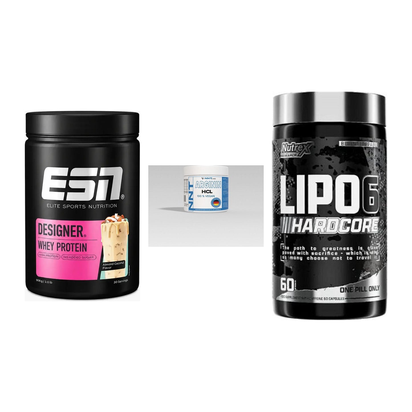 Definitionsphase-Set: ESN Designer + NNT Arginin + Nutrex Lipo 6 – alle enthaltenen Artikel