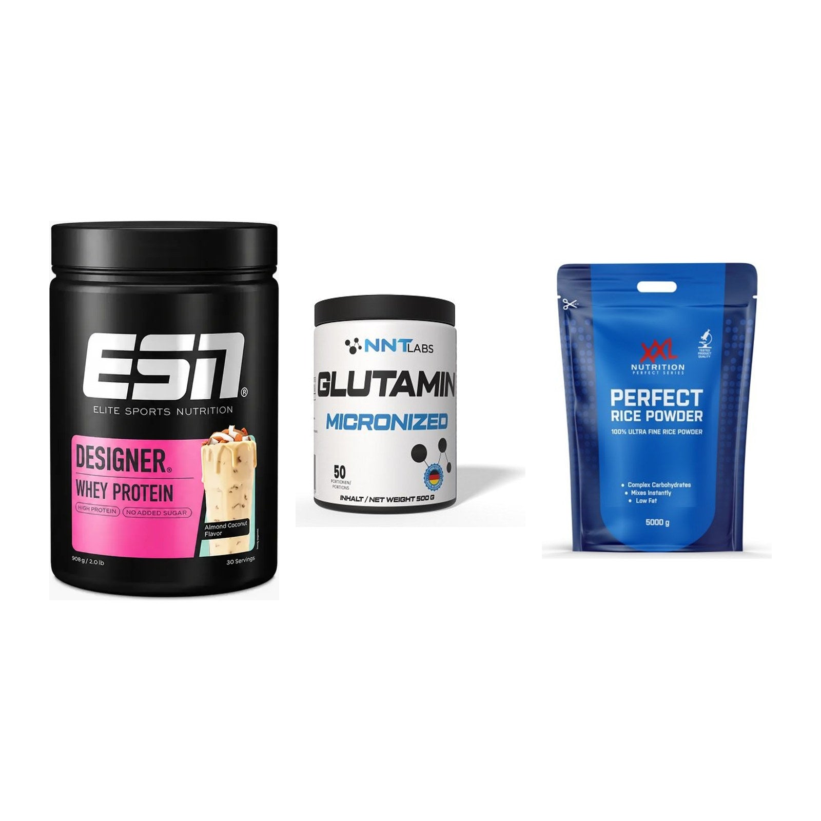 Definitionsphase-Set: ESN Designer + NNT Glutamin + XXL Nutrition – alle enthaltenen Artikel