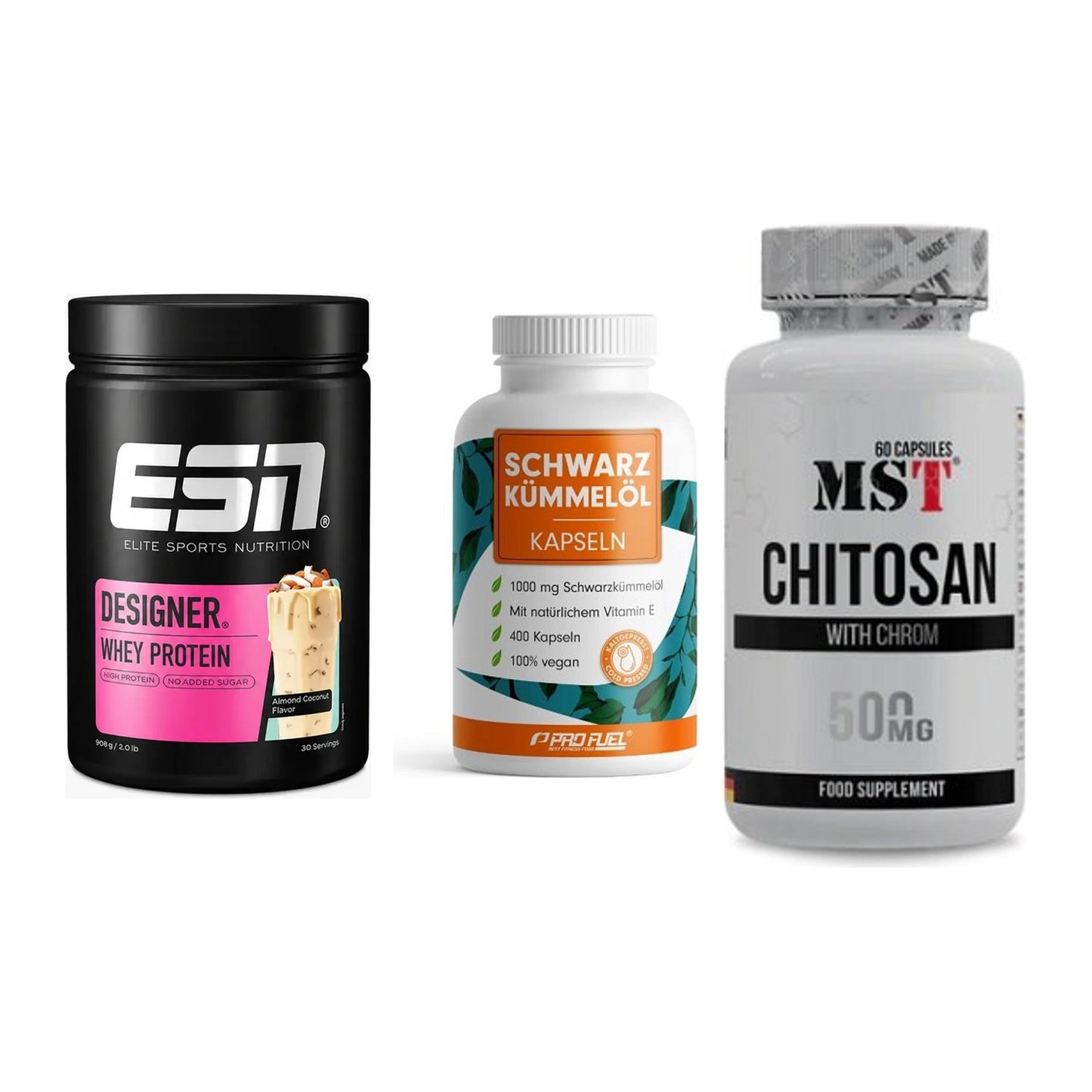 Definitionsphase-Set: ESN Designer + ProFuel Schwar + MST Chitosan – alle enthaltenen Artikel