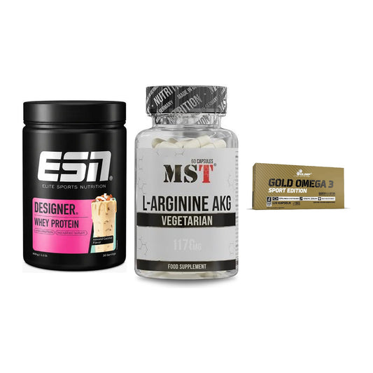 Definitionsphase-Set: ESN Designer + MST Arginin + Olimp Omega 3 – alle enthaltenen Artikel