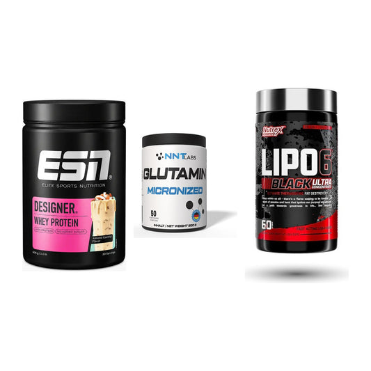 Definitionsphase-Set: ESN Designer + NNT Glutamin + Nutrex Lipo 6 – alle enthaltenen Artikel