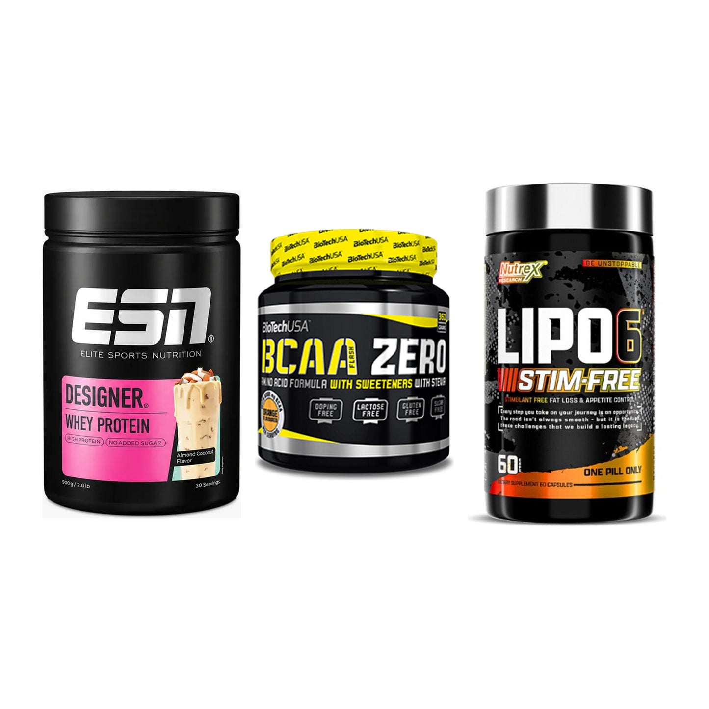 Definitionsphase-Set: ESN Designer + BioTech BCAA + Nutrex Lipo 6 – alle enthaltenen Artikel