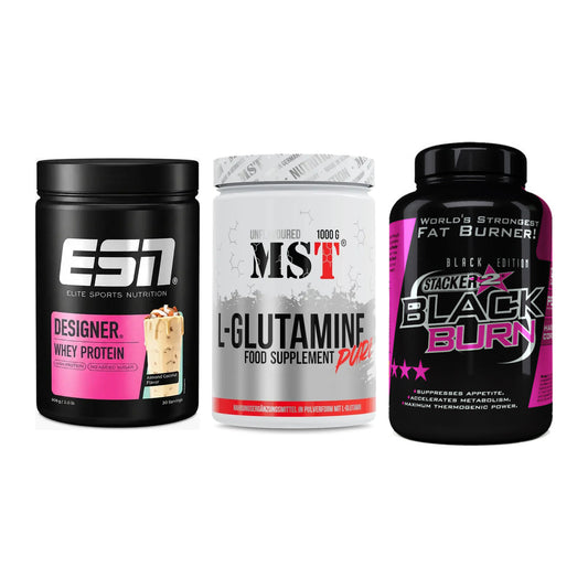 Definitionsphase-Set: ESN Designer + MST Glutamine + Stacker2 Black – alle enthaltenen Artikel