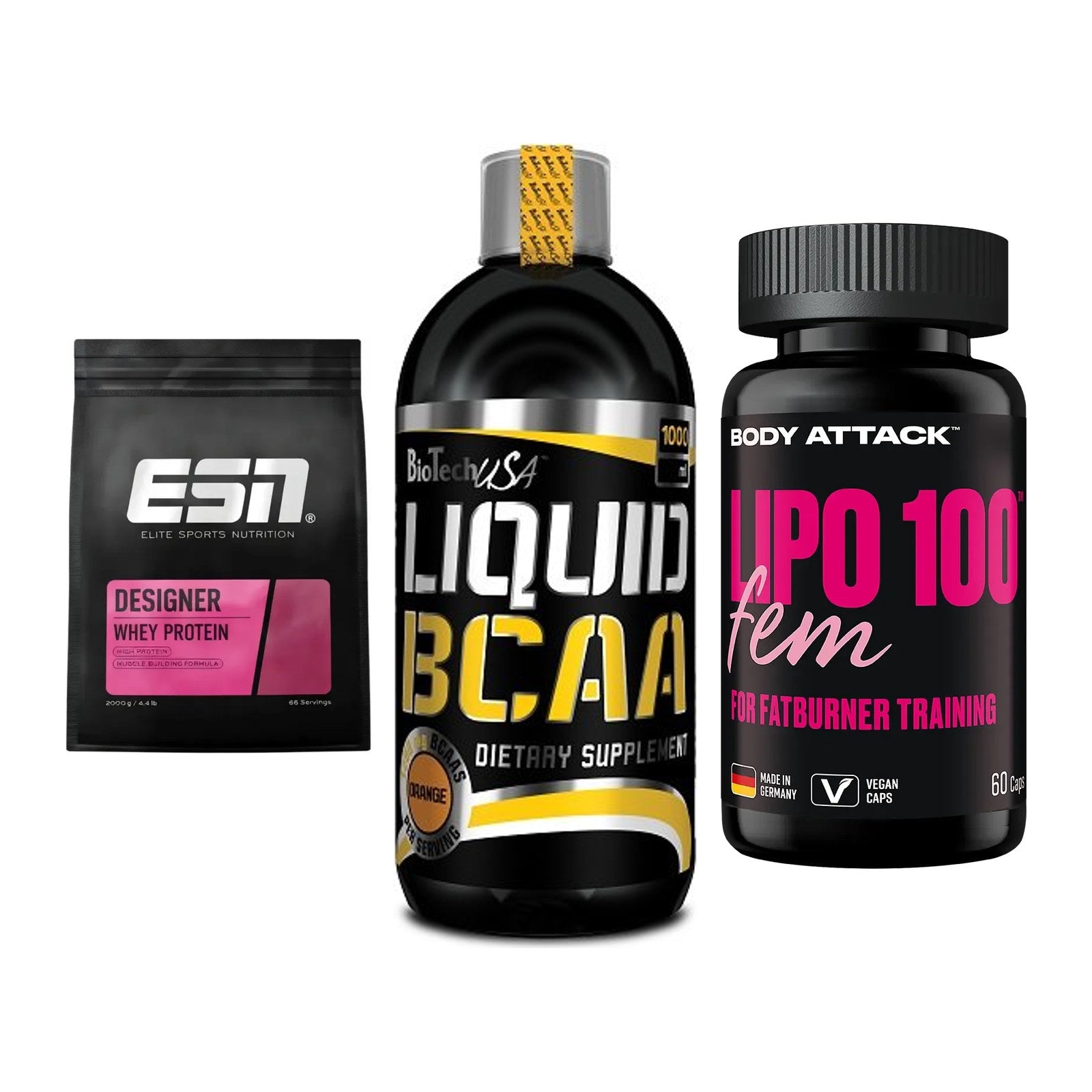 Definitionsphase-Set: ESN Designer + BioTech Liquid + Body Attack – alle enthaltenen Artikel