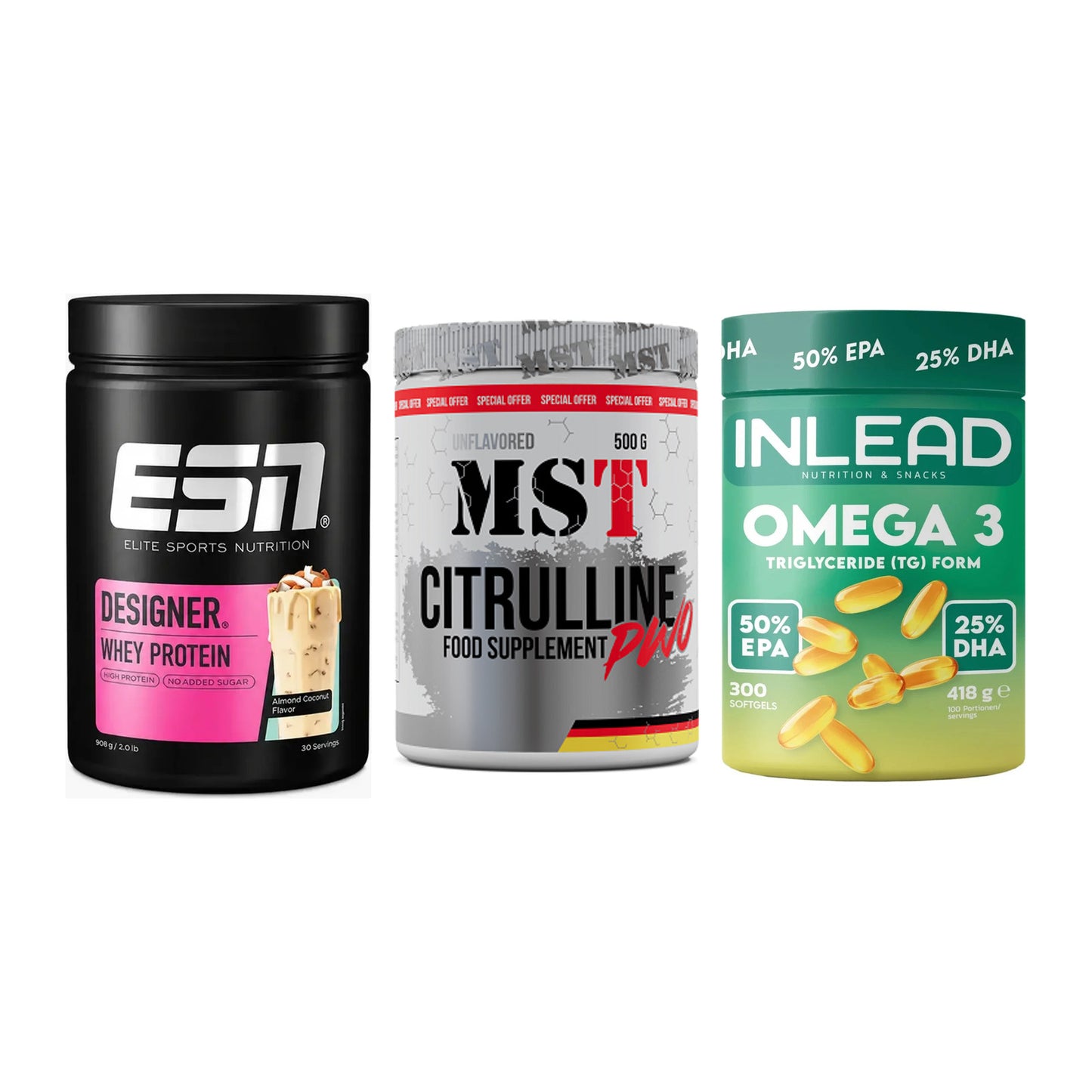 Definitionsphase-Set: ESN Designer + MST Citrulline + INLEAD Omega-3 – alle enthaltenen Artikel