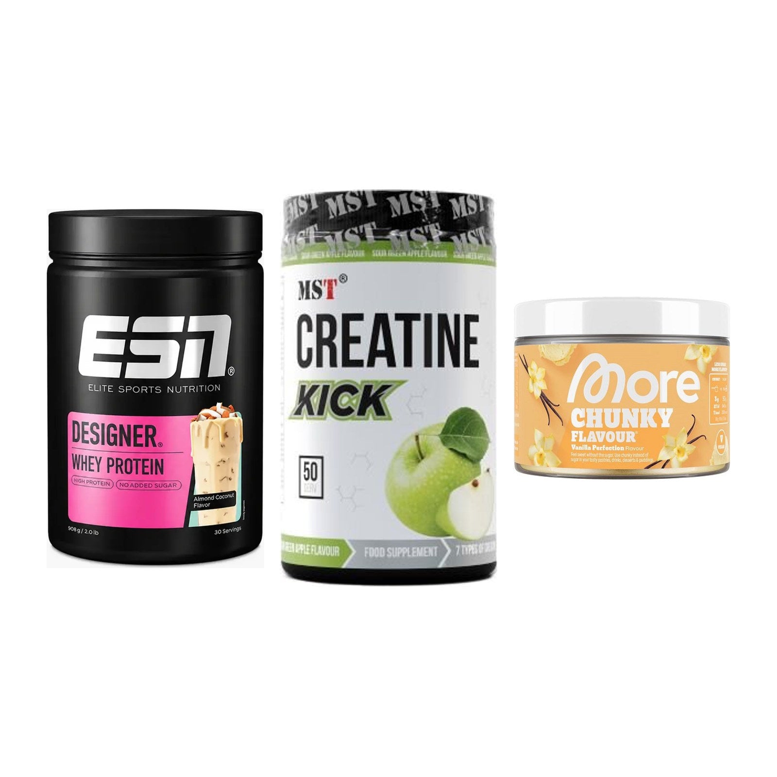Definitionsphase-Set: ESN Designer + MST Creatine + More Nutrition – alle enthaltenen Artikel