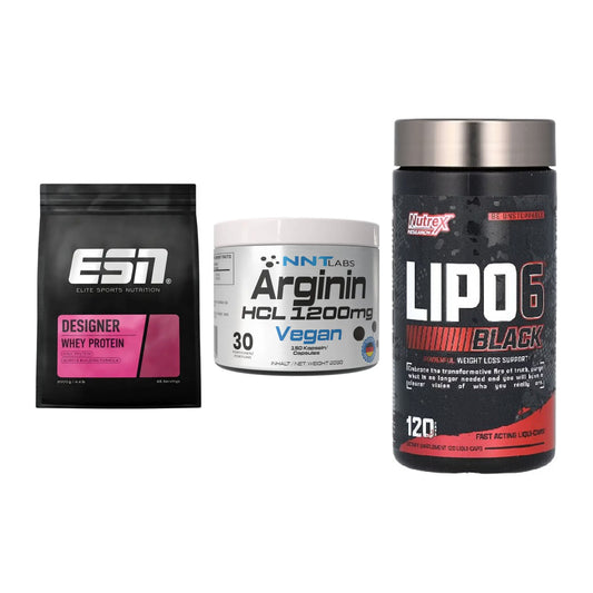 Definitionsphase-Set: ESN Designer + NNT Arginin + Nutrex Lipo 6 – alle enthaltenen Artikel