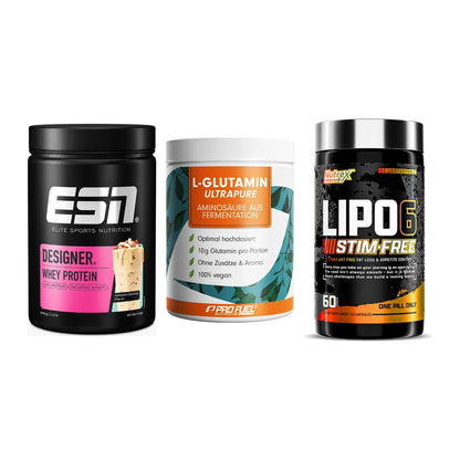 Definitionsphase-Set: ESN Designer + ProFuel Glutam + Nutrex Lipo 6 – alle enthaltenen Artikel