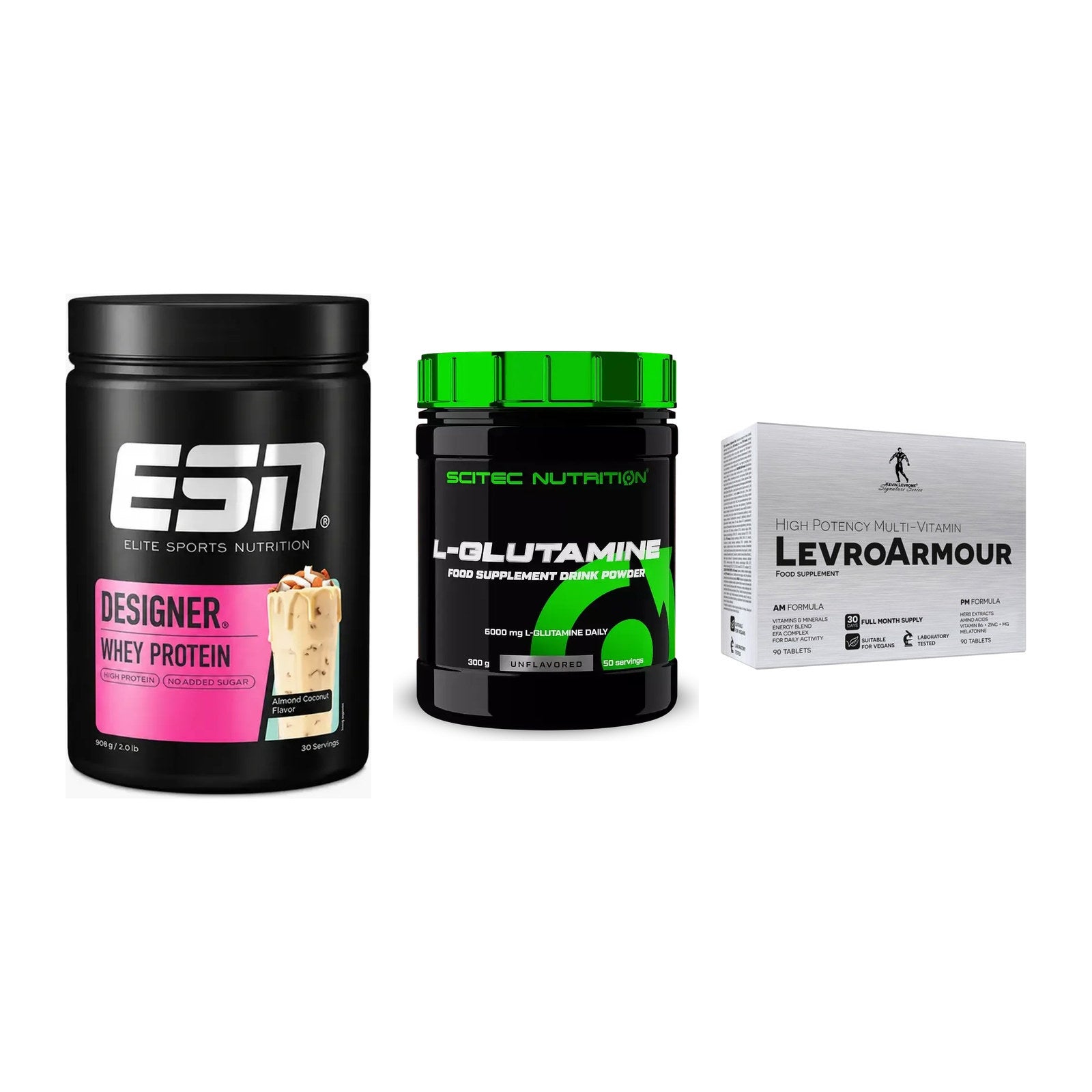 Definitionsphase-Set: ESN Designer + Scitec L-Gluta + Kevin Levrone – alle enthaltenen Artikel