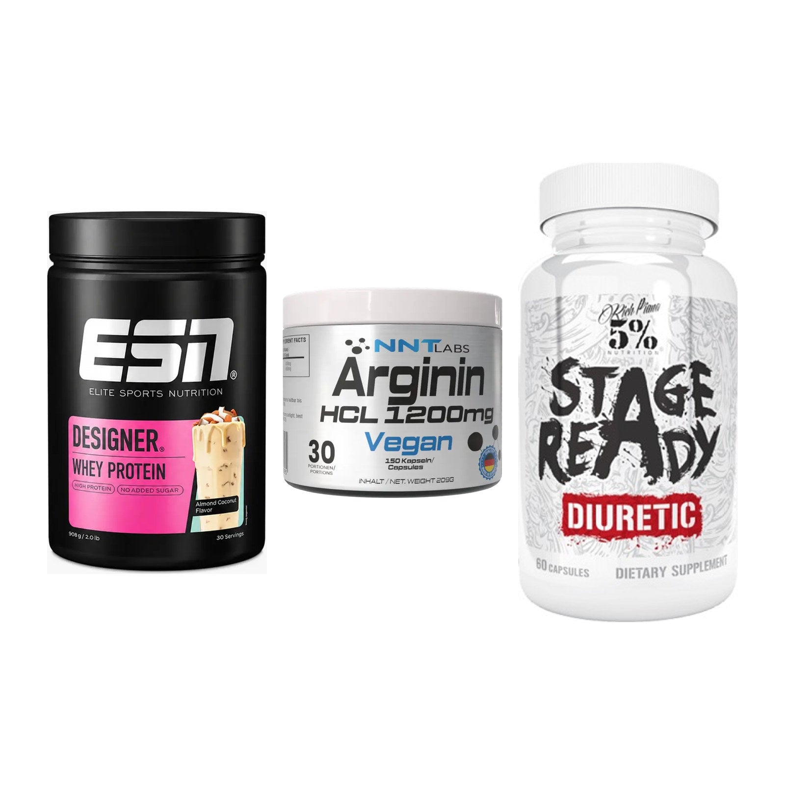 Definitionsphase-Set: ESN Designer + NNT Arginin + 5% Nutrition – alle enthaltenen Artikel