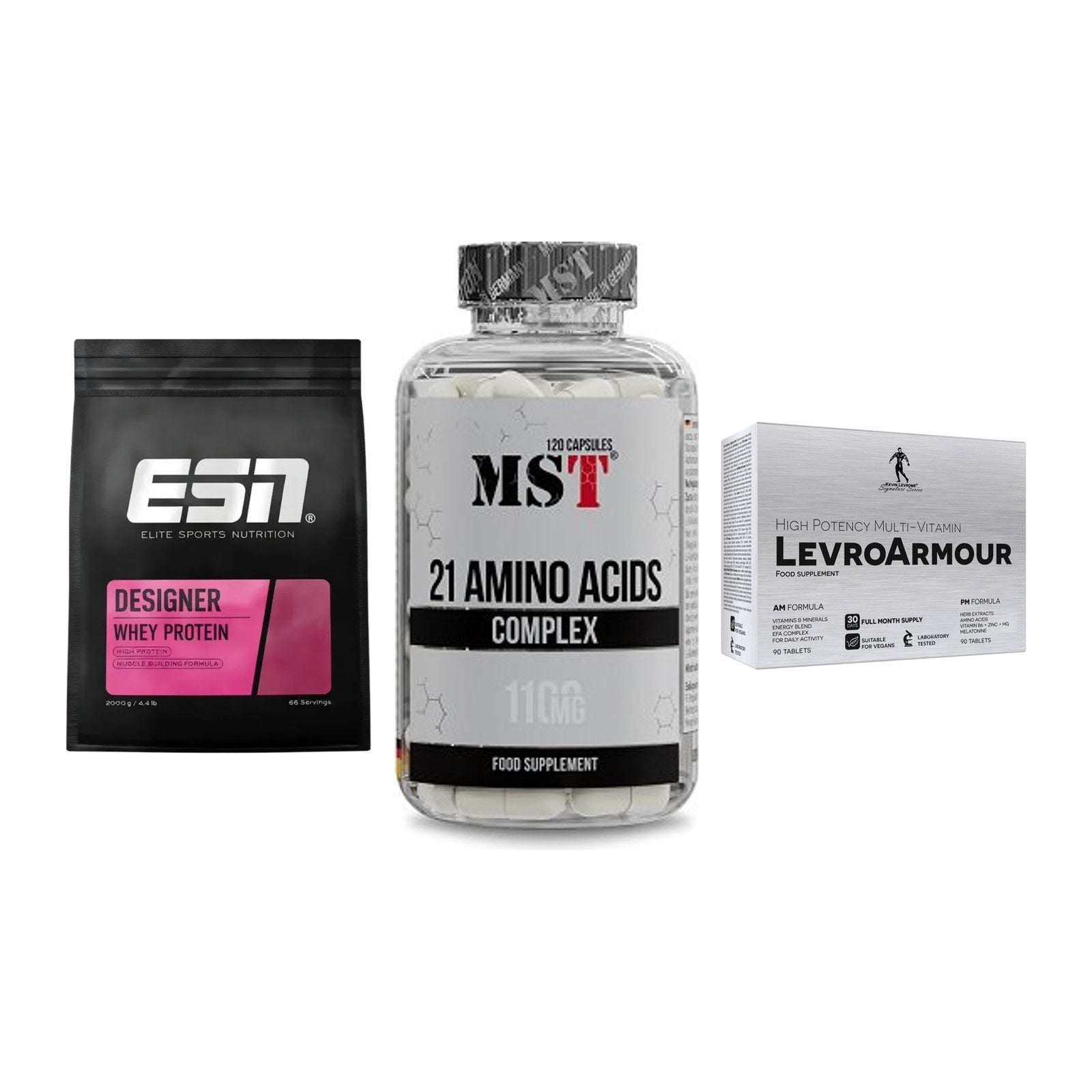 Definitionsphase-Set: ESN Designer + MST 21 Amino + Kevin Levrone – alle enthaltenen Artikel
