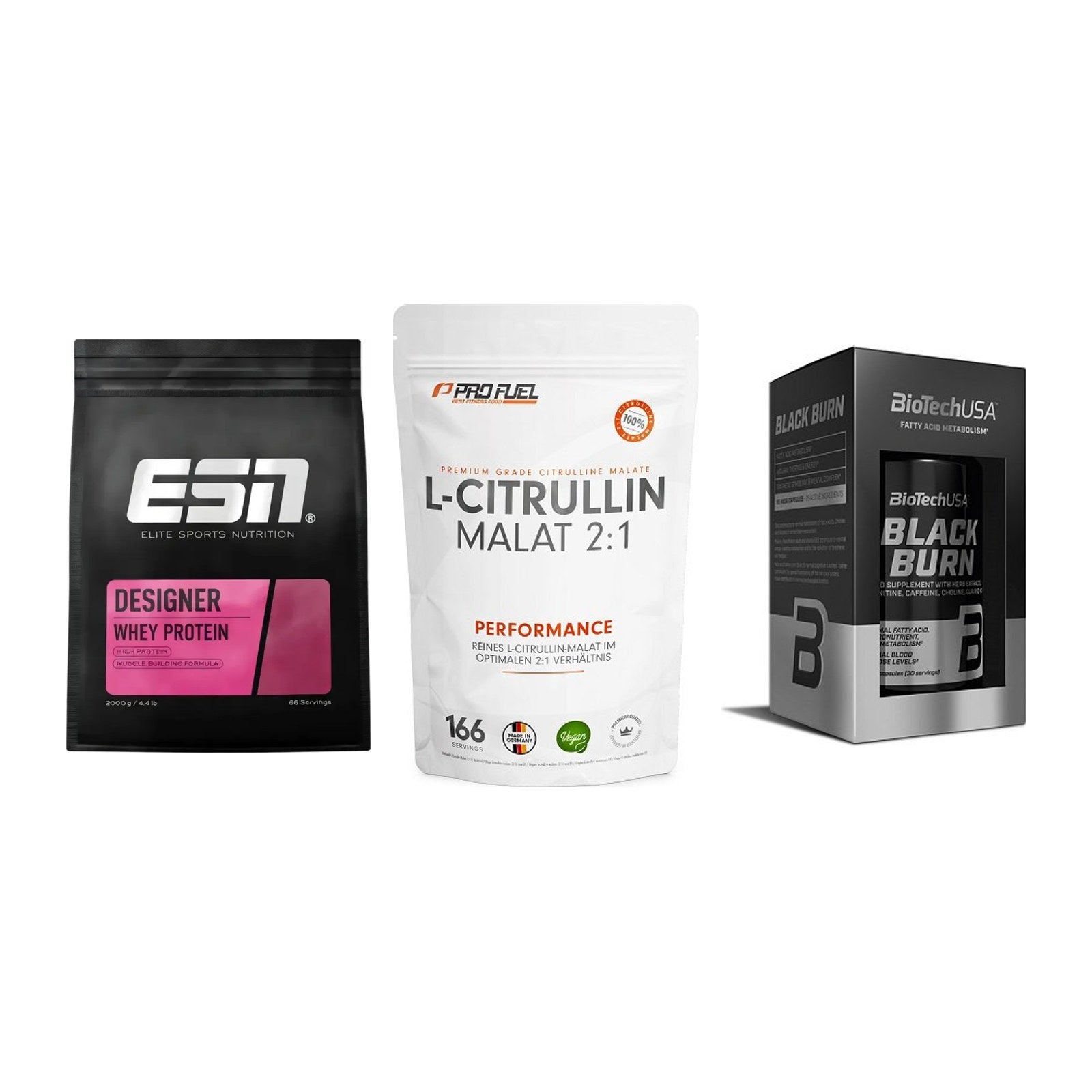 Definitionsphase-Set: ESN Designer + ProFuel L-Citr + BioTech Black – alle enthaltenen Artikel