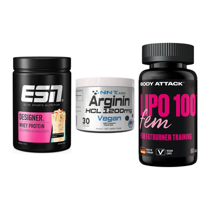 Definitionsphase-Set: ESN Designer + NNT Arginin + Body Attack – alle enthaltenen Artikel