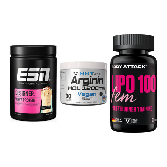 Definitionsphase-Set: ESN Designer + NNT Arginin + Body Attack – alle enthaltenen Artikel