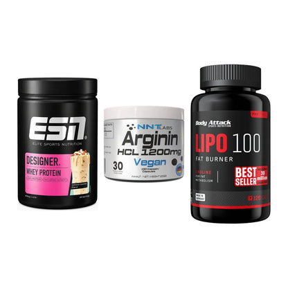Definitionsphase-Set: ESN Designer + NNT Arginin + Body Attack – alle enthaltenen Artikel