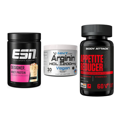 Definitionsphase-Set: ESN Designer + NNT Arginin + Body Attack – alle enthaltenen Artikel