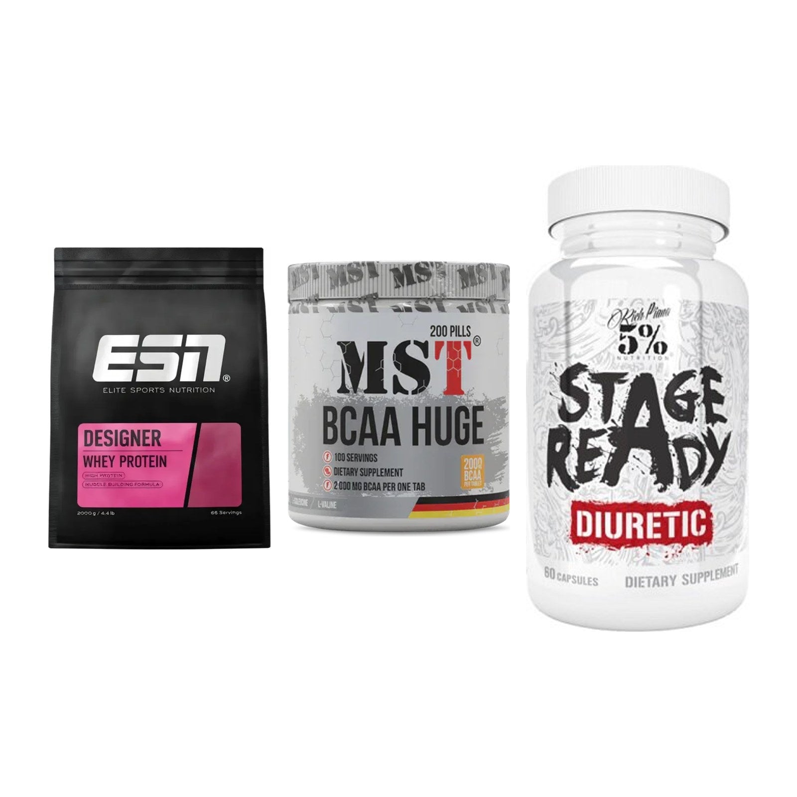 Definitionsphase-Set: ESN Designer + MST BCAA Huge + 5% Nutrition – alle enthaltenen Artikel