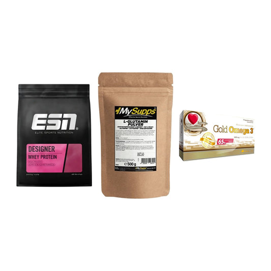 Definitionsphase-Set: ESN Designer + MySupps Glutam + Olimp Omega 3 – alle enthaltenen Artikel