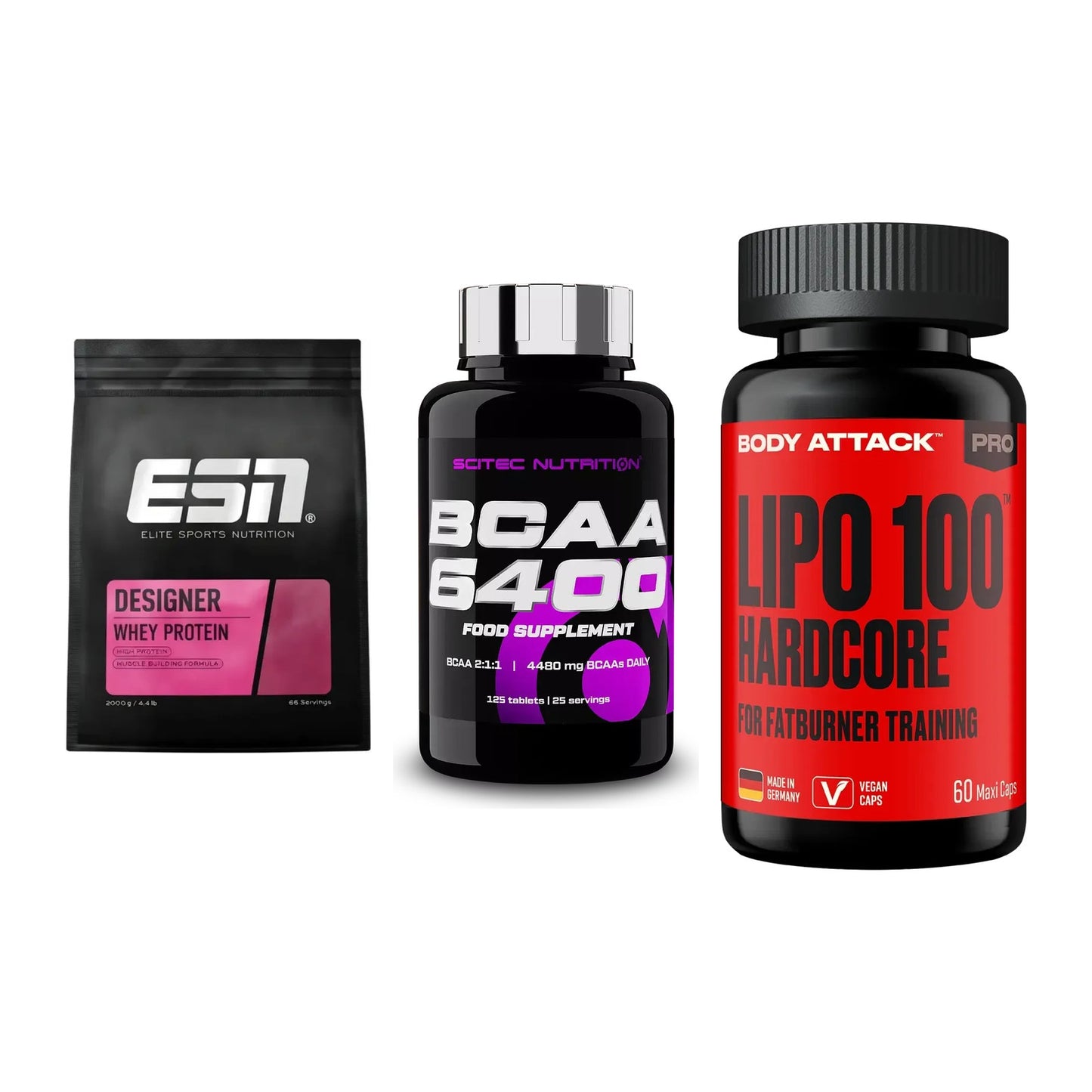 Definitionsphase-Set: ESN Designer + Scitec BCAA + Body Attack – alle enthaltenen Artikel