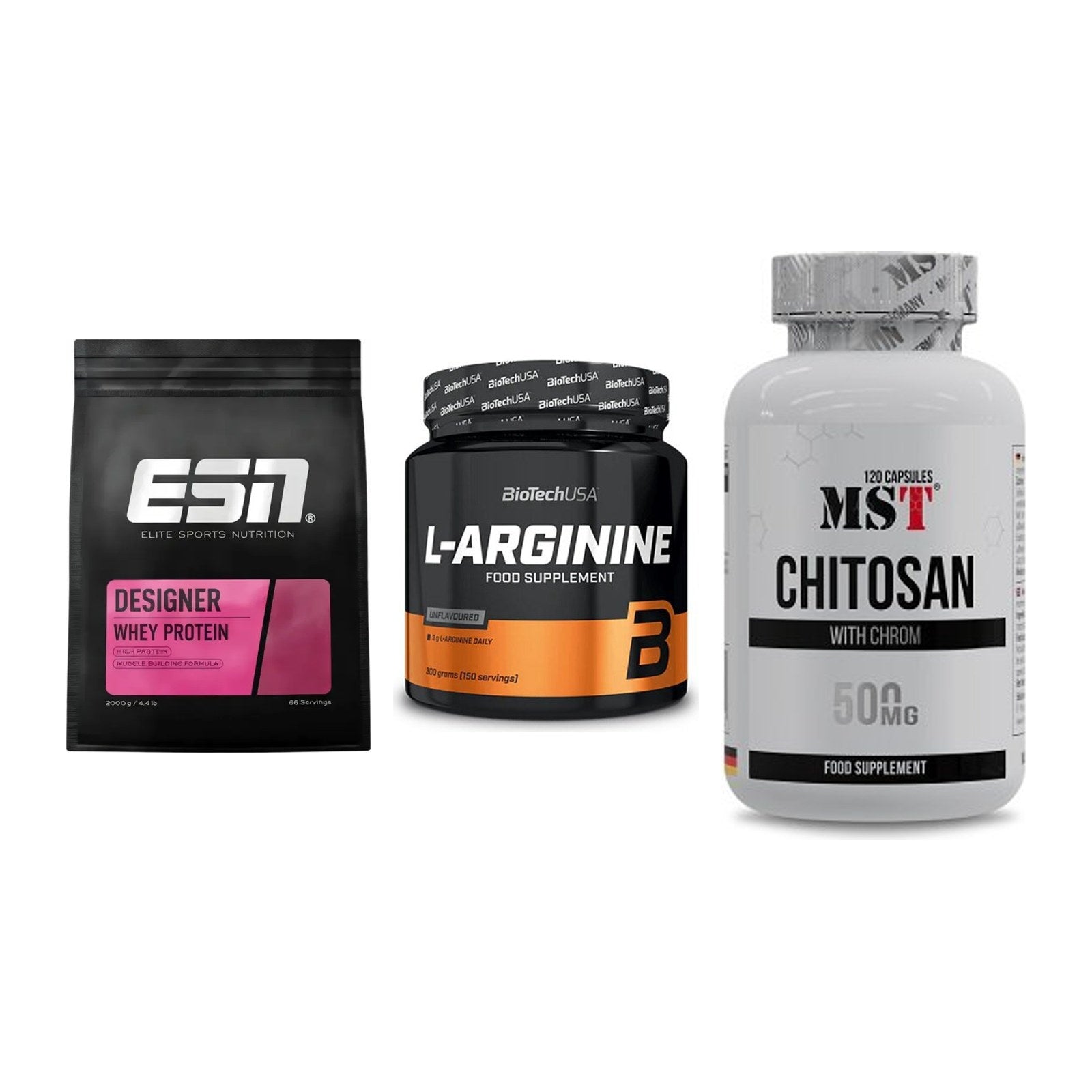 Definitionsphase-Set: ESN Designer + BioTech L-Argi + MST Chitosan – alle enthaltenen Artikel
