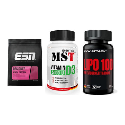 Definitionsphase-Set: ESN Designer + MST Vitamin D3 + Body Attack – alle enthaltenen Artikel
