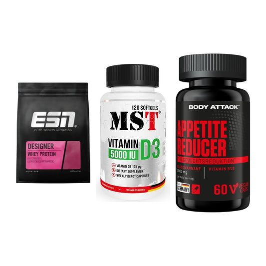 Definitionsphase-Set: ESN Designer + MST Vitamin D3 + Body Attack – alle enthaltenen Artikel