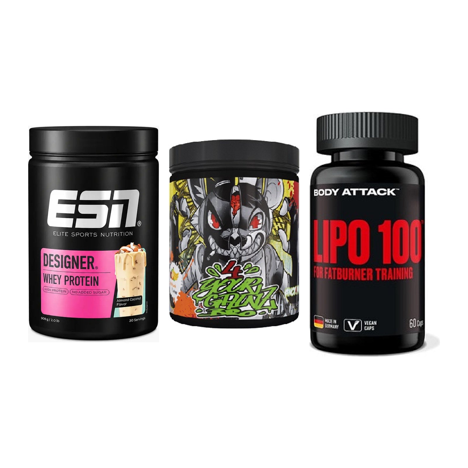 Definitionsphase-Set: ESN Designer + BPS-Pharma + Body Attack – alle enthaltenen Artikel