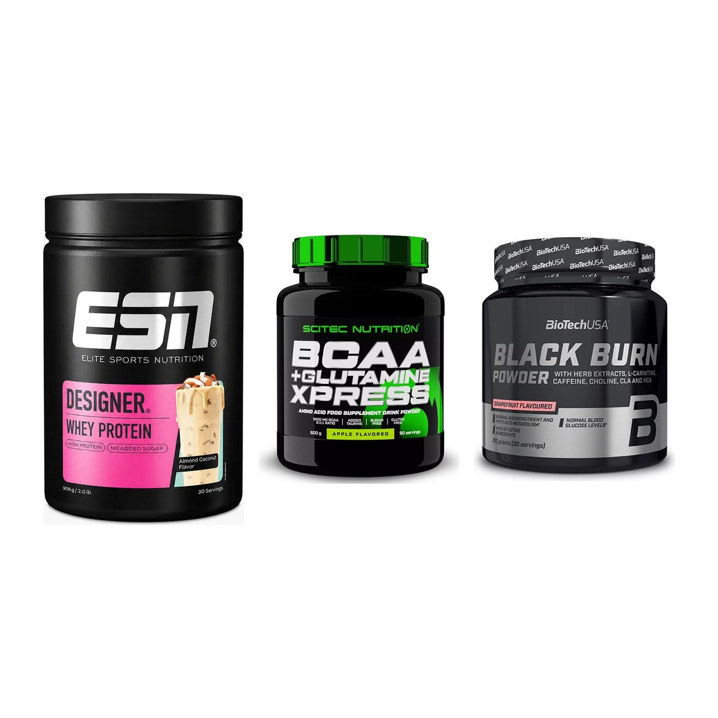 Definitionsphase-Set: ESN Designer + Scitec BCAA + BioTech Black – alle enthaltenen Artikel