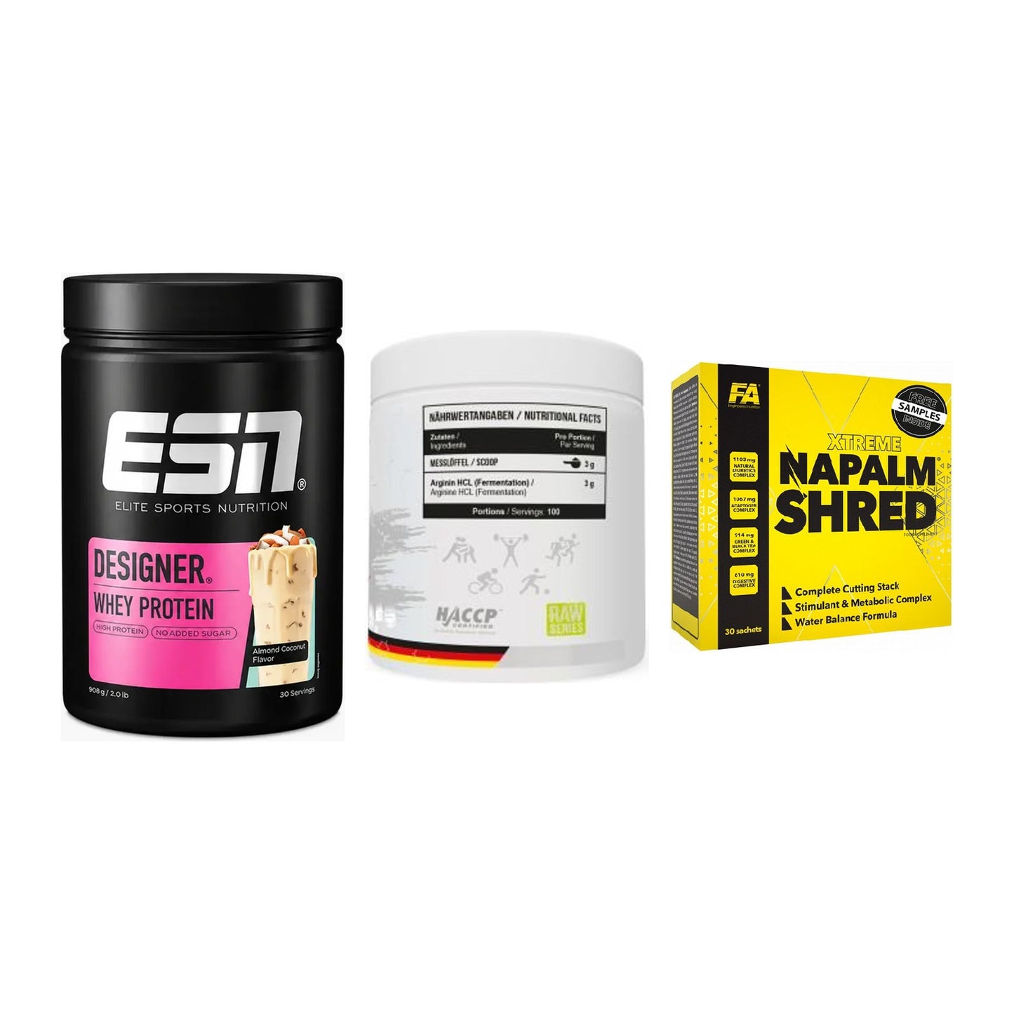 Definitionsphase-Set: ESN Designer + MST Arginine + FA Nutrition – alle enthaltenen Artikel
