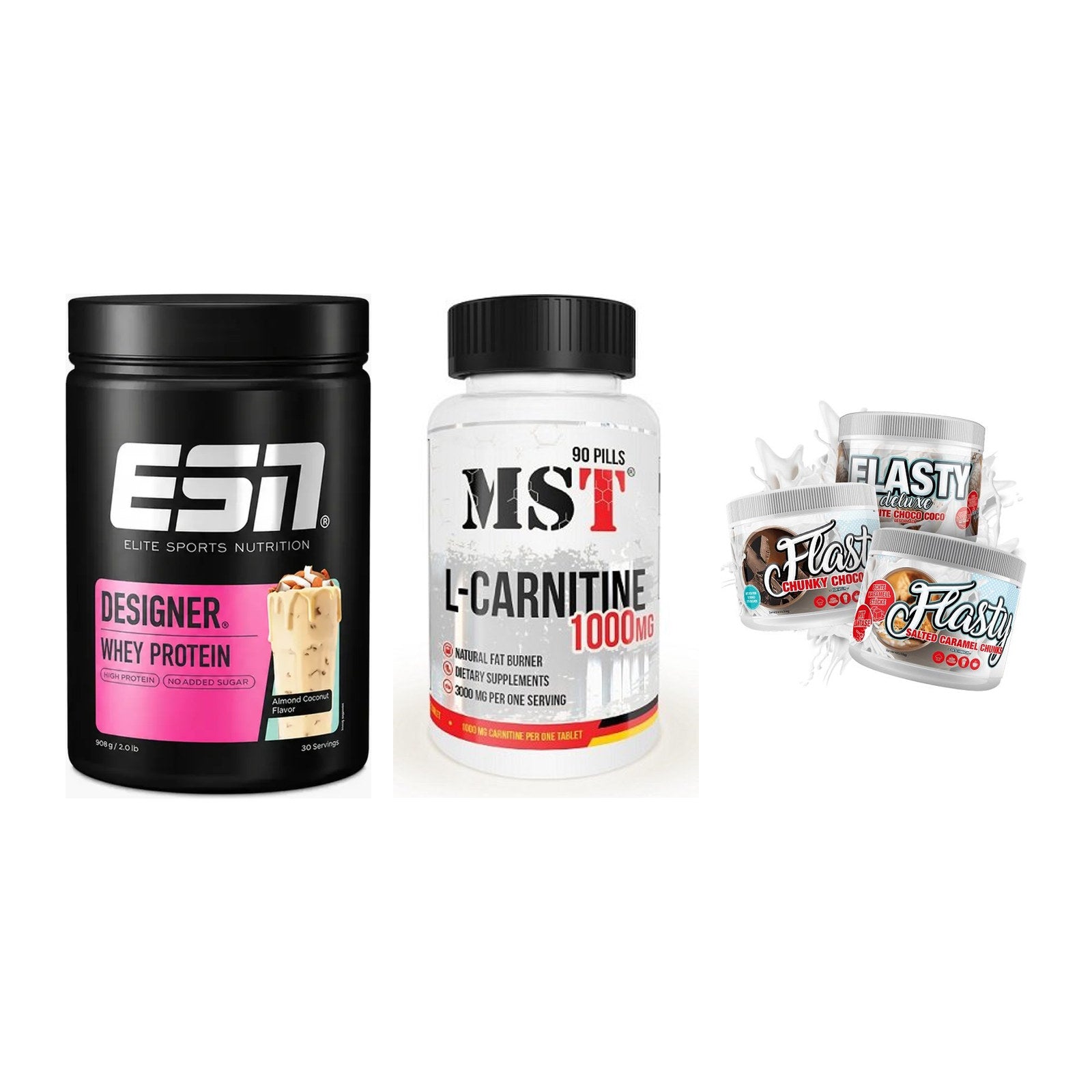 Definitionsphase-Set: ESN Designer + MST L-Carnitin + Sinob Flasty – alle enthaltenen Artikel