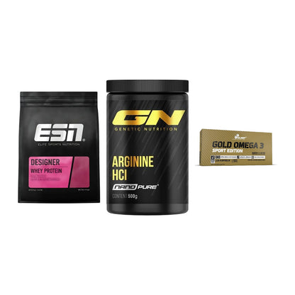 Definitionsphase-Set: ESN Designer + GN Arginine + Olimp Omega 3 – alle enthaltenen Artikel