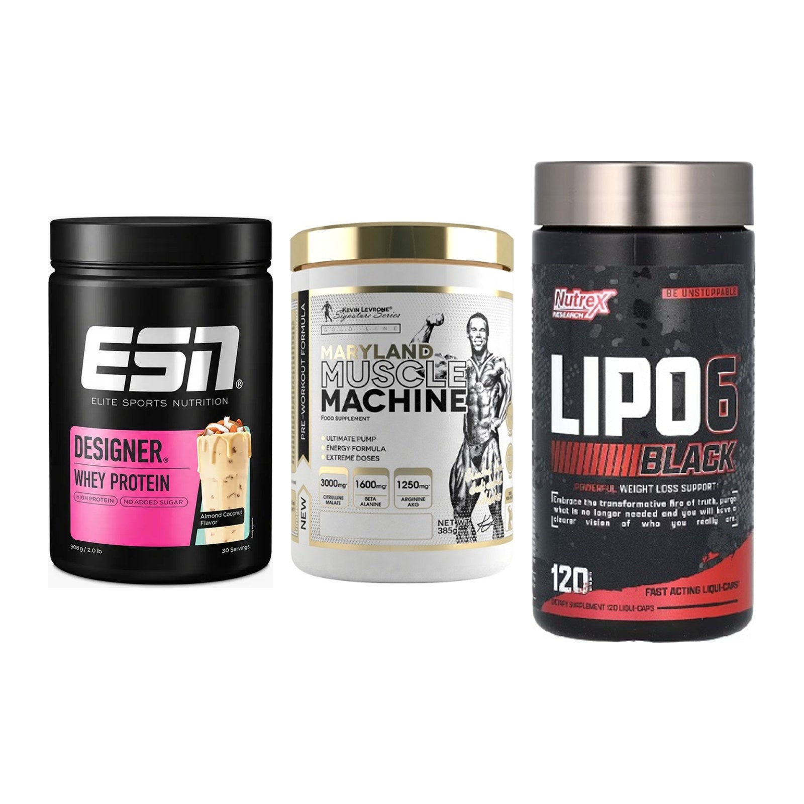 Definitionsphase-Set: ESN Designer + Kevin Levrone + Nutrex Lipo 6 – alle enthaltenen Artikel