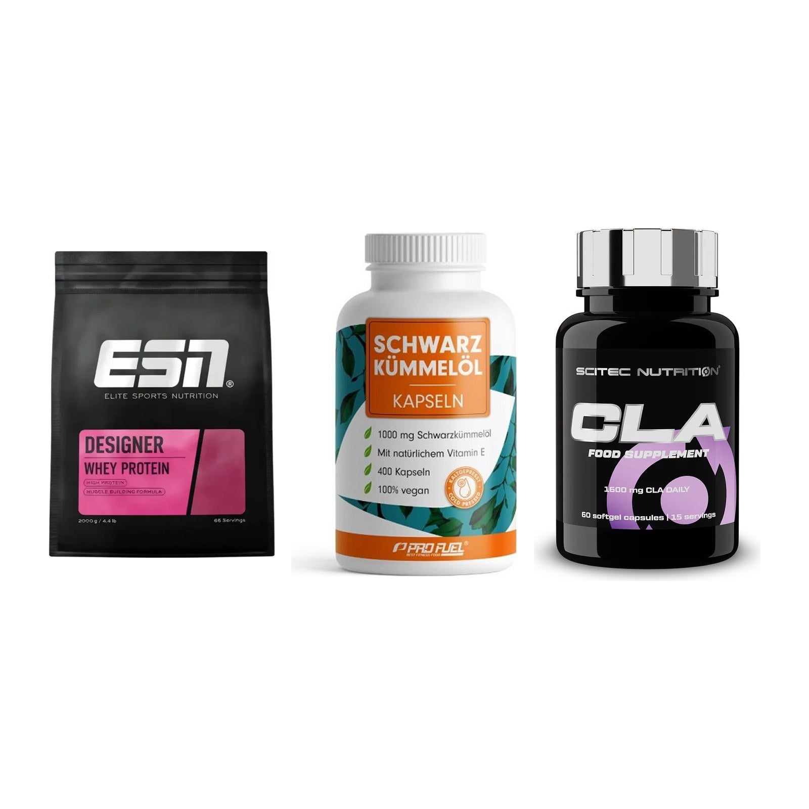 Definitionsphase-Set: ESN Designer + ProFuel Schwar + Scitec CLA – alle enthaltenen Artikel