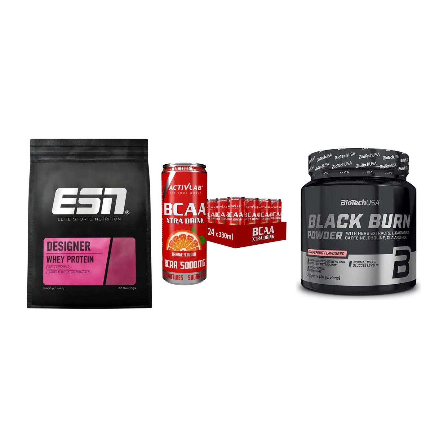 Definitionsphase-Set: ESN Designer + Activlab BCAA + BioTech Black – alle enthaltenen Artikel