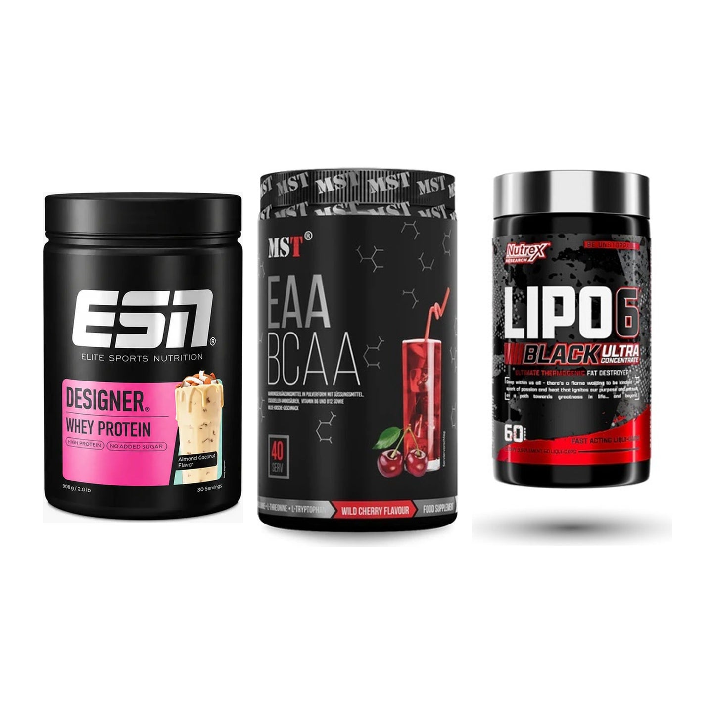 Definitionsphase-Set: ESN Designer + MST EAA & BCAA + Nutrex Lipo 6 – alle enthaltenen Artikel